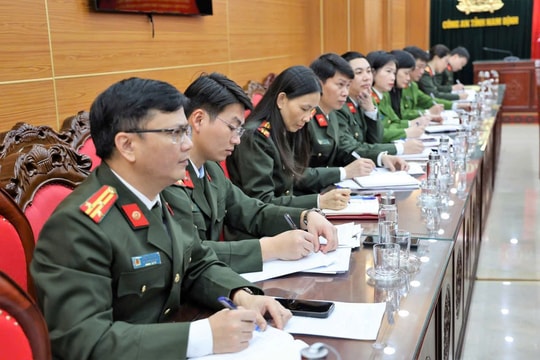 Đoàn kiểm tra của Bộ Chính trị làm việc với Công an tỉnh Nam Định