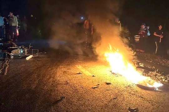 Gia Lai: Hai xe máy tông nhau, bốc cháy khiến 2 người tử vong