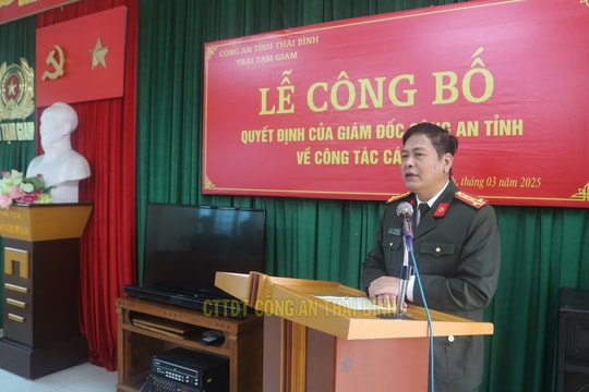 Phó trưởng phòng của Cục C02 Bộ Công an làm Phó Giám thị Trại tạm giam Thái Bình