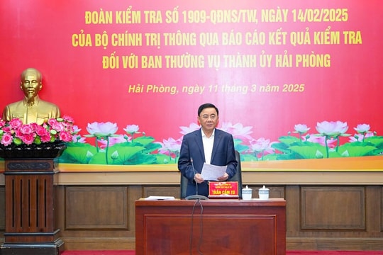 Thông qua kết quả kiểm tra đối với Ban Thường vụ Thành ủy Hải Phòng