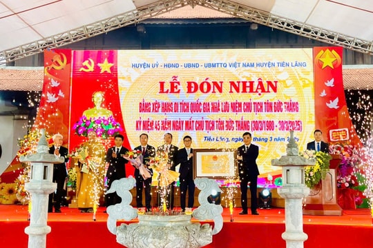 Nhà lưu niệm Chủ tịch Tôn Đức Thắng được xếp hạng Di tích quốc gia