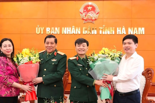 Lãnh đạo Quân khu 3 làm việc với Thường trực Tỉnh ủy Hà Nam