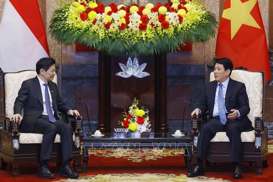 Chủ tịch nước Lương Cường hội kiến Thủ tướng Singapore