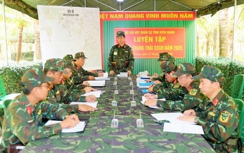 Bộ CHQS Kiên Giang hoàn thành tốt nội dung luyện tập chuyển trạng thái sẵn sàng chiến đấu