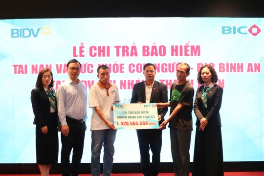 BIC chi trả hơn 1,4 tỷ đồng quyền lợi bảo hiểm BIC Bình An cho khách hàng của BIDV Thanh Xuân