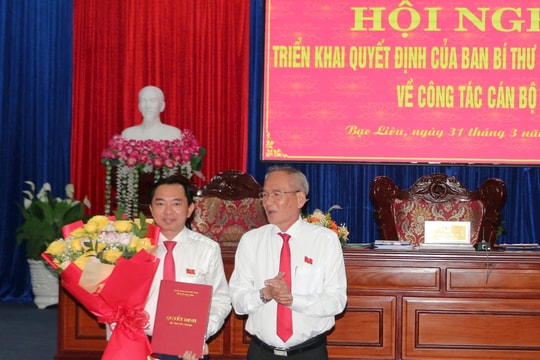 Ông Phan Thanh Duy giữ chức Chủ nhiệm Ủy ban kiểm tra Tỉnh ủy Bạc Liêu