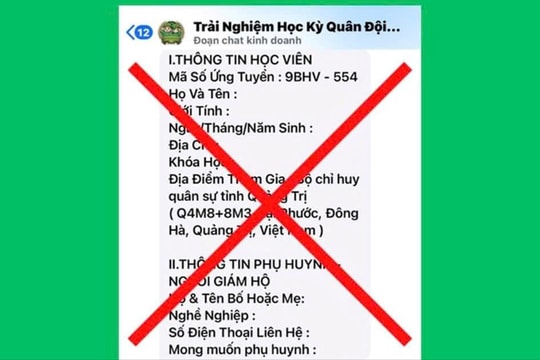 Cảnh báo lừa đảo chương trình 'Học kỳ trong quân đội' tại Quảng Trị