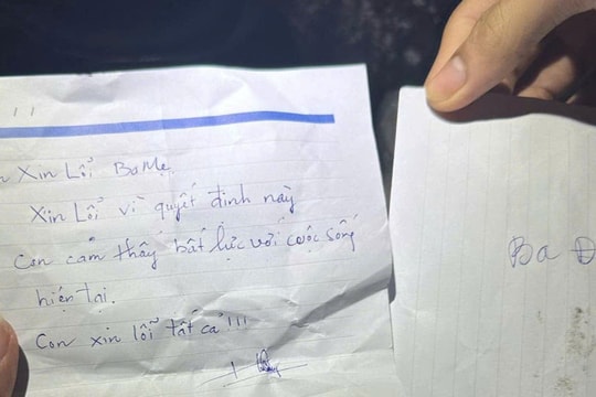 Lời nhắn 'Con xin lỗi ba mẹ' của người nghi nhảy cầu Vỹ Dạ