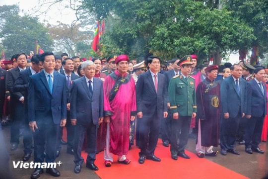 Chủ tịch nước Lương Cường dâng hương Giỗ Tổ Hùng Vương