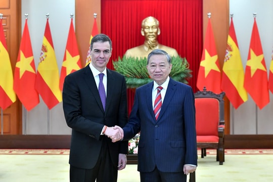 Tổng Bí thư Tô Lâm tiếp Thủ tướng Tây Ban Nha Pedro Sanchez