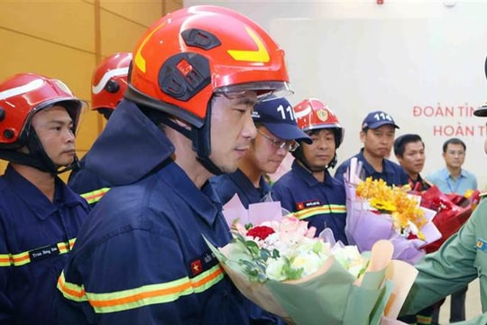 Lực lượng cứu hộ Việt Nam hoàn thành nhiệm vụ quốc tế tại Myanmar, trở về nước