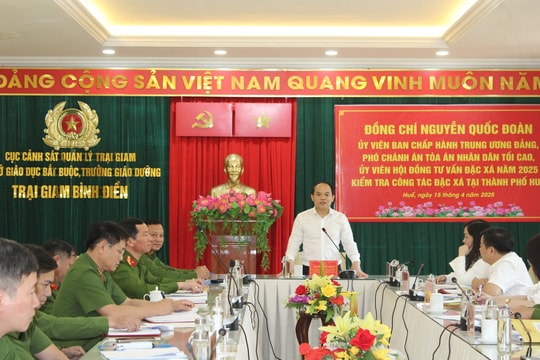 Phó Chánh án Nguyễn Quốc Đoàn kiểm tra công tác đặc xá tại TP Huế