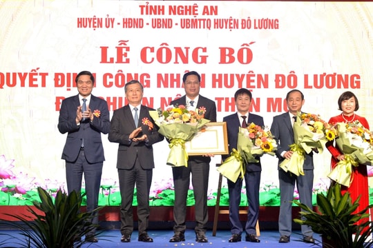 Nghệ An: Lễ công bố huyện Đô Lương đạt chuẩn nông thôn mới