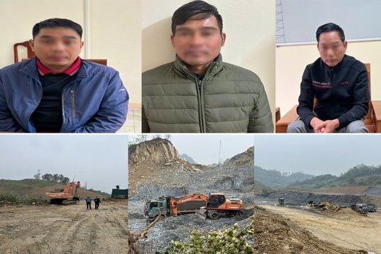 Bắt tạm giam 3 đối tượng khai thác khoáng sản trái phép
