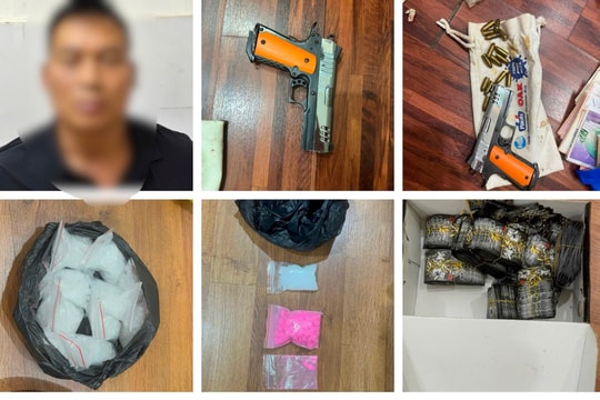 Bắt nhóm sử dụng ma túy tại khách sạn, giấu cả súng đạn