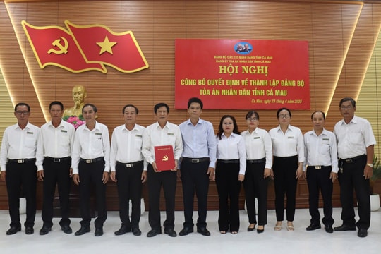 Công bố quyết định thành lập Đảng bộ TAND tỉnh Cà Mau