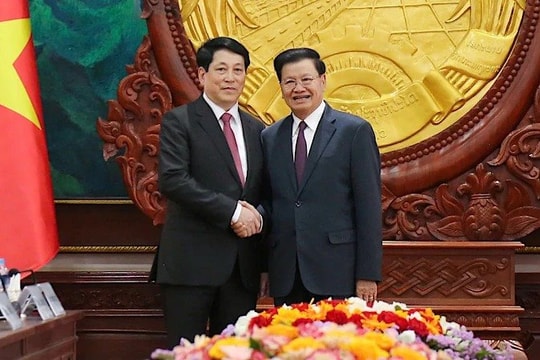 Chủ tịch nước Lương Cường hội đàm với Tổng Bí thư, Chủ tịch nước Lào Thongloun Sisoulith