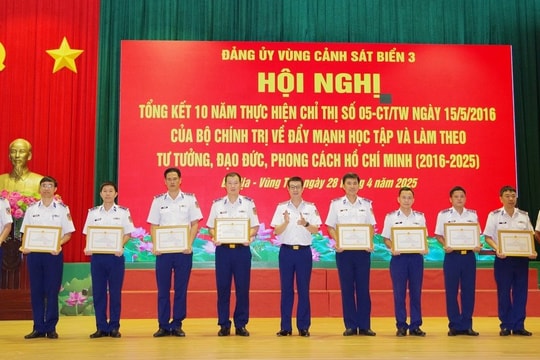 Vùng Cảnh sát biển 3 tổng kết 10 năm thực hiện Chỉ thị 05-CT/TW