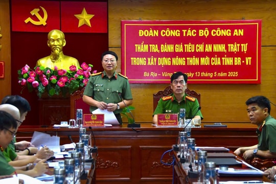 Đoàn công tác Bộ Công an thăm, làm việc với Công an tỉnh Bà Rịa - Vũng Tàu