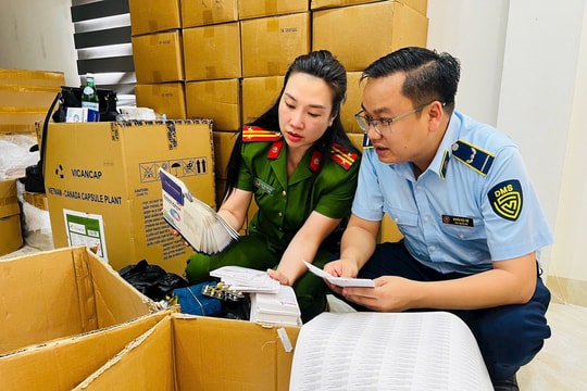 Triệt phá ổ nhóm sản xuất thực phẩm chức năng giả do cặp vợ chồng cầm đầu