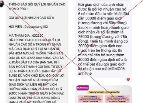 Người đàn ông bị lừa đảo hàng trăm triệu đồng từ tin nhắn quảng cáo đầu tư qua “MoMo Pro”