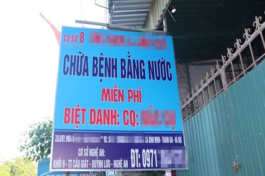 Cơ sở chữa bệnh bằng nước lọc hoạt động chui, chống đối đoàn kiểm tra