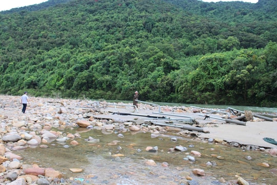 Mưa lũ cuốn trôi lán trại và 7 con bò của người dân