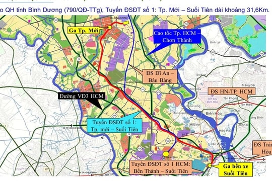 Bình Dương dự kiến làm tuyến metro trên cao nối TP.HCM