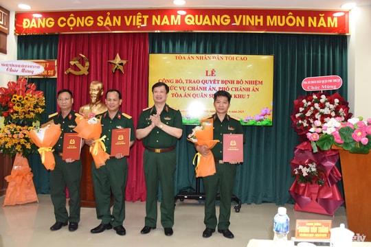 Tòa án Quân sự Quân khu 7 có tân Chánh án, Phó Chánh án
