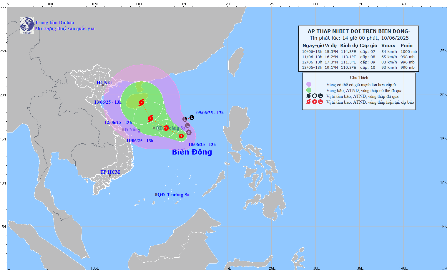 Áp thấp nhiệt đới có khả năng mạnh lên thành bão