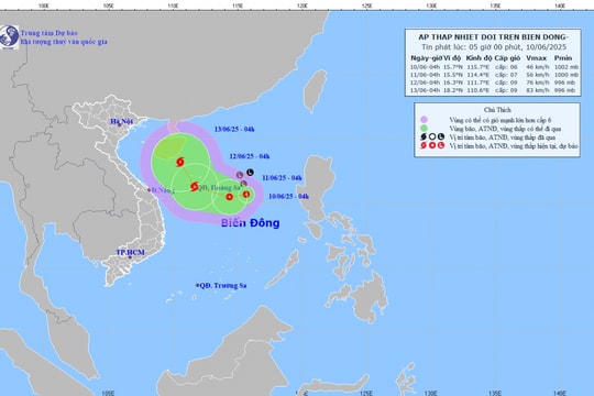 Áp thấp nhiệt đới hình thành trên Biển Đông
