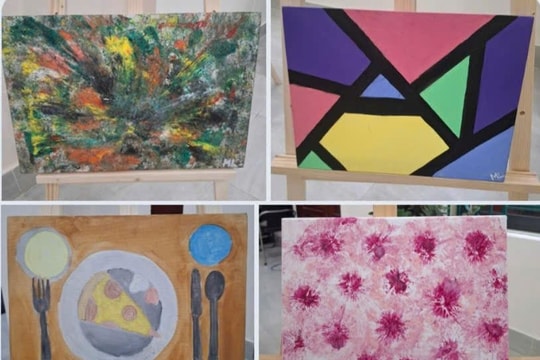 Cô bé lai tây vẽ tranh gây quỹ giúp nữ sinh nghèo