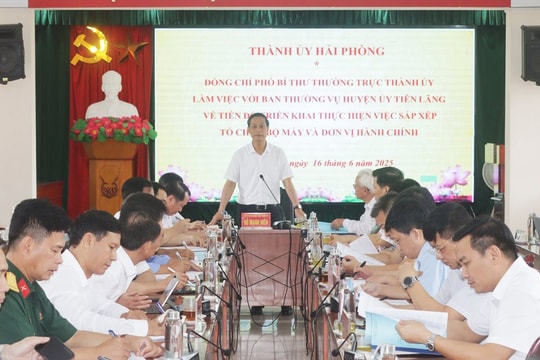 Lãnh đạo TP Hải Phòng làm việc với huyện An Lão và Tiên Lãng
