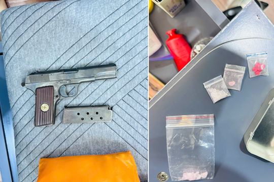 Bắt ổ nhóm ma túy tại chung cư, thu giữ súng đạn và 1,43kg ma túy