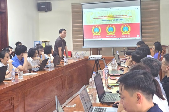 TAND thành phố Vinh: Chuyển đổi số để hướng đến nền tư pháp công khai, minh bạch, vì nhân dân phục vụ