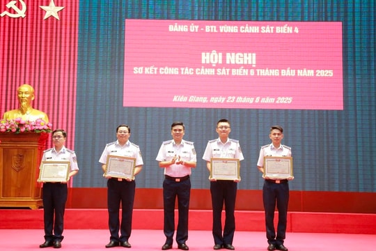 BTL Vùng Cảnh sát biển 4 hoàn thành tốt nhiệm vụ 6 tháng đầu năm 2025