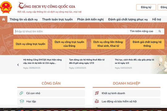 TP HCM triển khai thử nghiệm trên Cổng dịch vụ công quốc gia