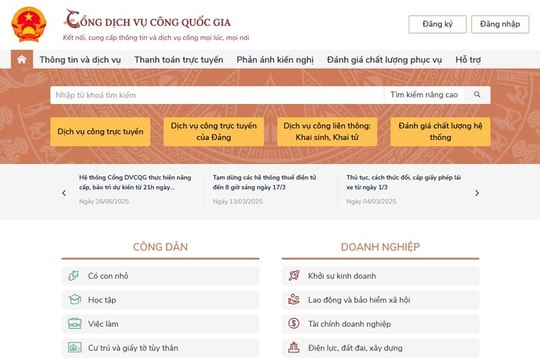 Hôm nay (27/6), Cổng dịch vụ công quốc gia trở thành điểm "một cửa số" tập trung, duy nhất