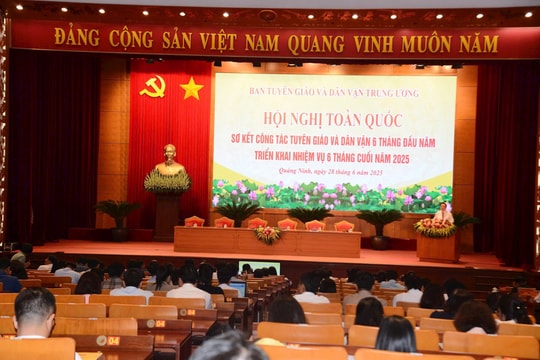 Hội nghị toàn quốc sơ kết công tác tuyên giáo và dân vận 6 tháng đầu năm 2025