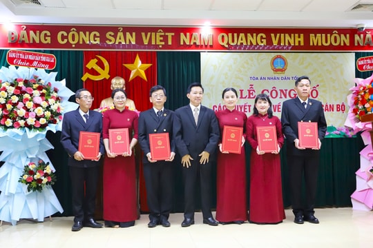 TAND tỉnh Gia Lai công bố các quyết định về công tác cán bộ