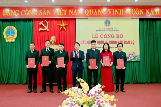 TAND tỉnh Ninh Bình bổ nhiệm lãnh đạo các Tòa, Phòng chuyên trách sau hợp nhất