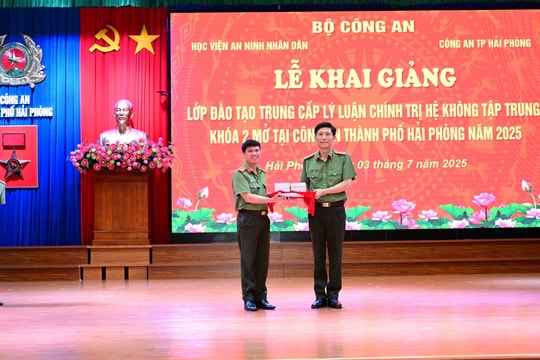 Khai giảng lớp trung cấp lý luận chính trị cho 157 cán bộ công an