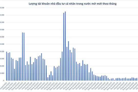 Gần 200 nghìn tài khoản chứng khoán mở mới trong tháng 6
