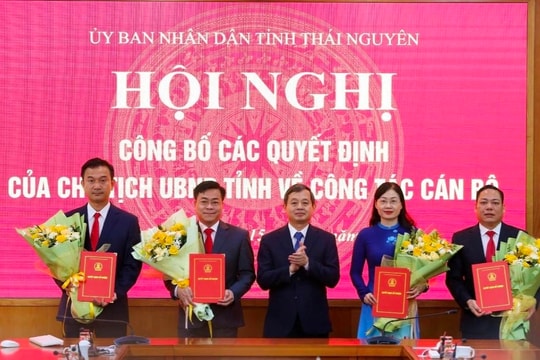 Thái Nguyên công bố các quyết định về công tác cán bộ