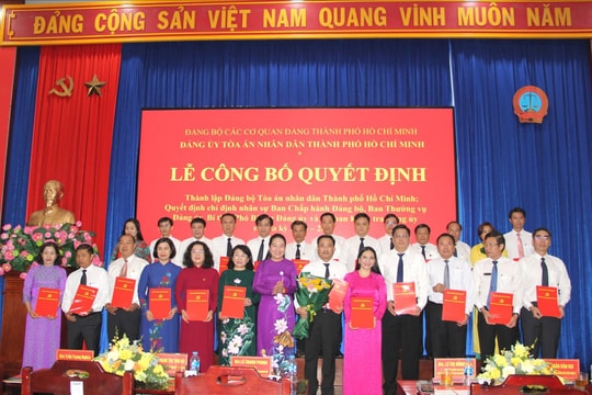Công bố quyết định thành lập Đảng bộ TAND TP.HCM và chỉ định nhân sự