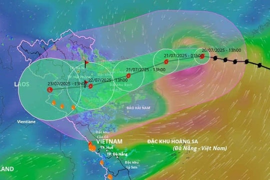Sáng 21/7, bão số 3 đi vào Vịnh Bắc Bộ