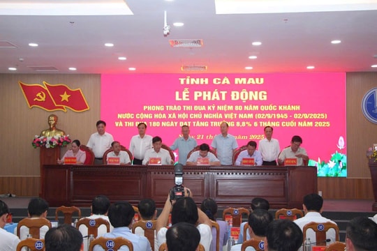 Cà Mau thi đua 180 ngày đạt tăng trưởng 8,8% 6 tháng cuối năm 2025