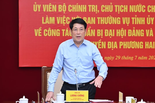 Chủ tịch nước Lương Cường làm việc với Ban Thường vụ Tỉnh ủy Quảng Ninh