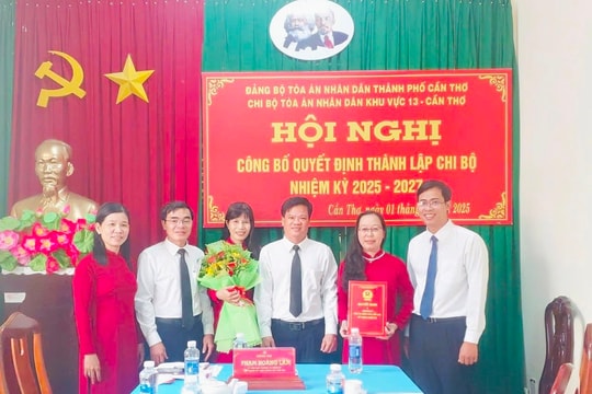 Bà Trần Thanh Ngân làm Bí thư Chi bộ TAND khu vực 13 - Cần Thơ