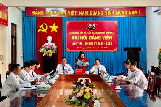 Đại hội Chi bộ Phòng Giám đốc, kiểm tra, thanh tra và thi hành án - TAND tỉnh An Giang
